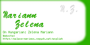 mariann zelena business card
